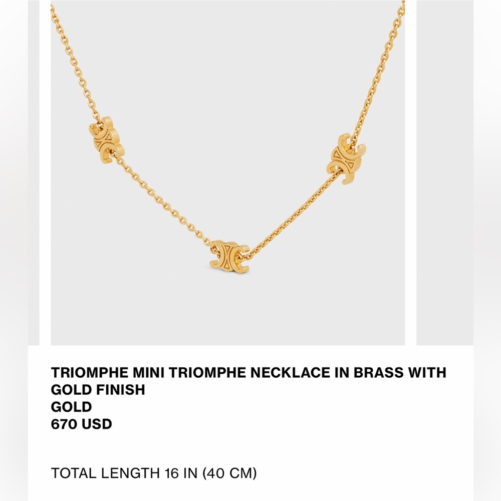 Celine triomphe chain necklace GOLD